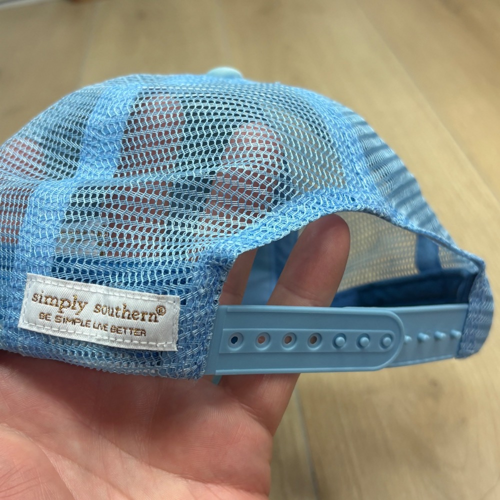 Simply Southern Trucker Hat Light Blue Live Love Sea Turtle Mesh Snapback Cap - Picture 4 of 6